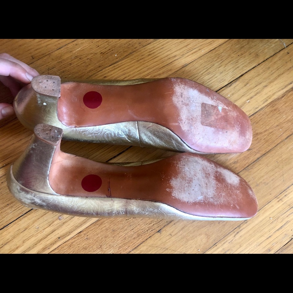 50s/60s Vintage Palter Debs Gold Heels - Picture 10 of 11